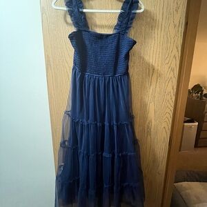 Elegant Blue Sleeveless Dress